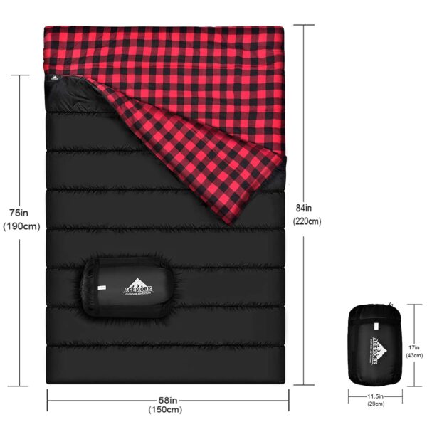 Plaid Lining Double Sleeping Bag - Image 4