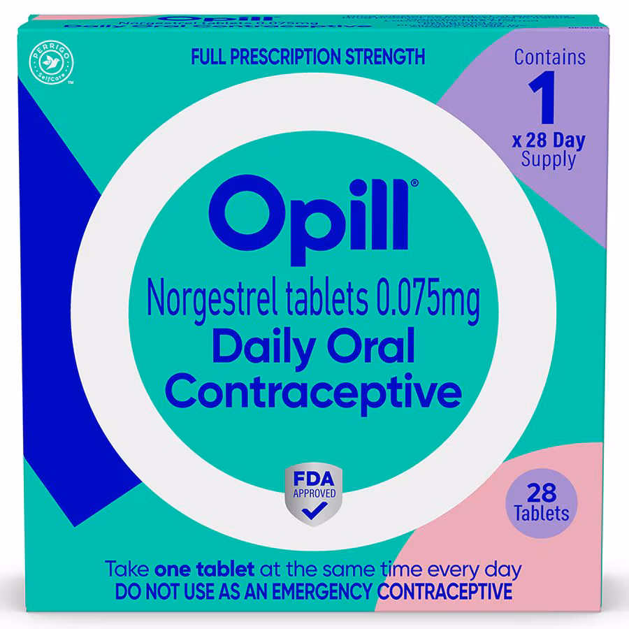 OPill (O-Pill) Norgestrel Tablets 0.075 mg Daily Oral Contraceptive --- Perrigo 2 opill 28 days supply pill pals