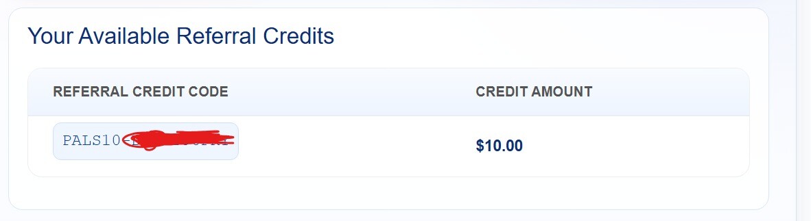 available referral credits pill pals