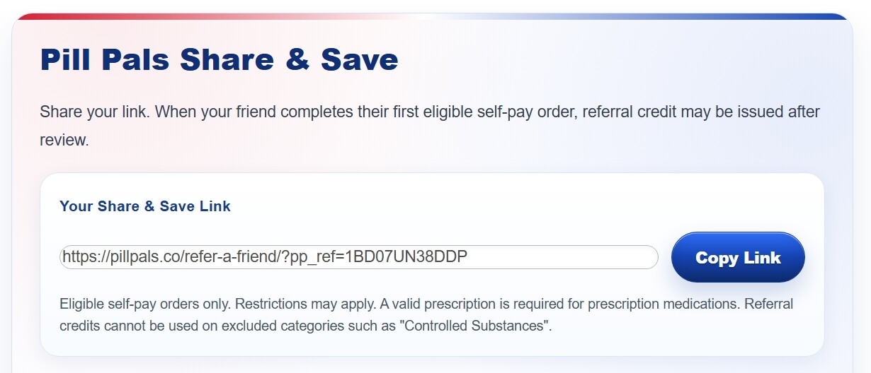 share and save link generation pill pals