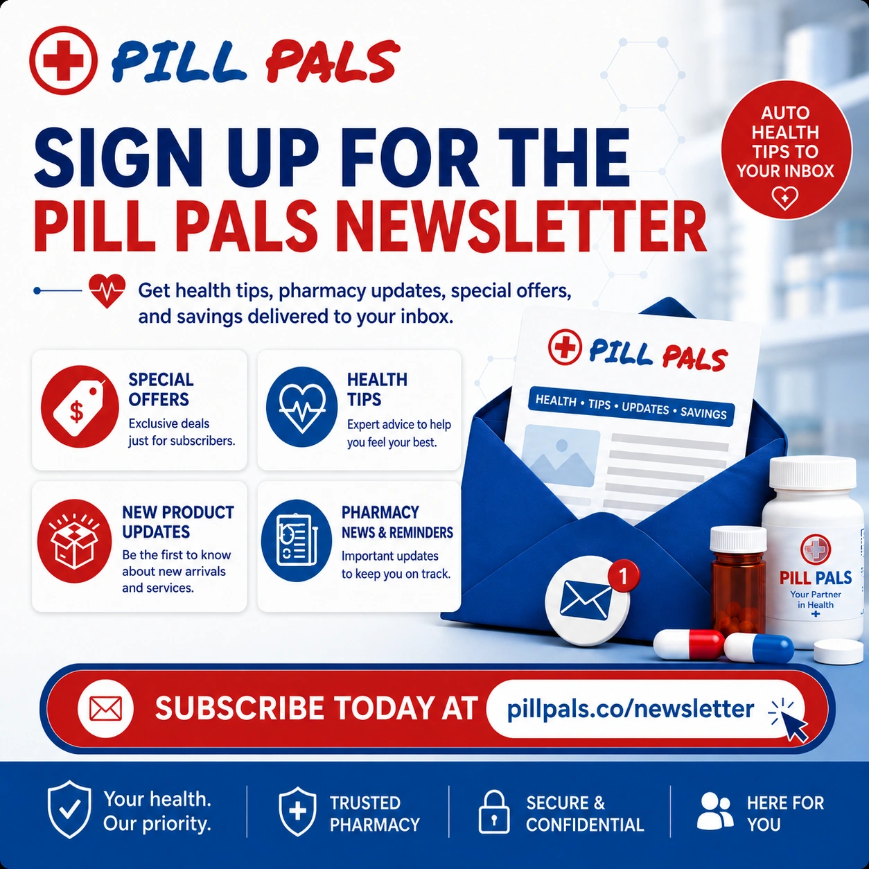 pill pals sign up for the newsletter square